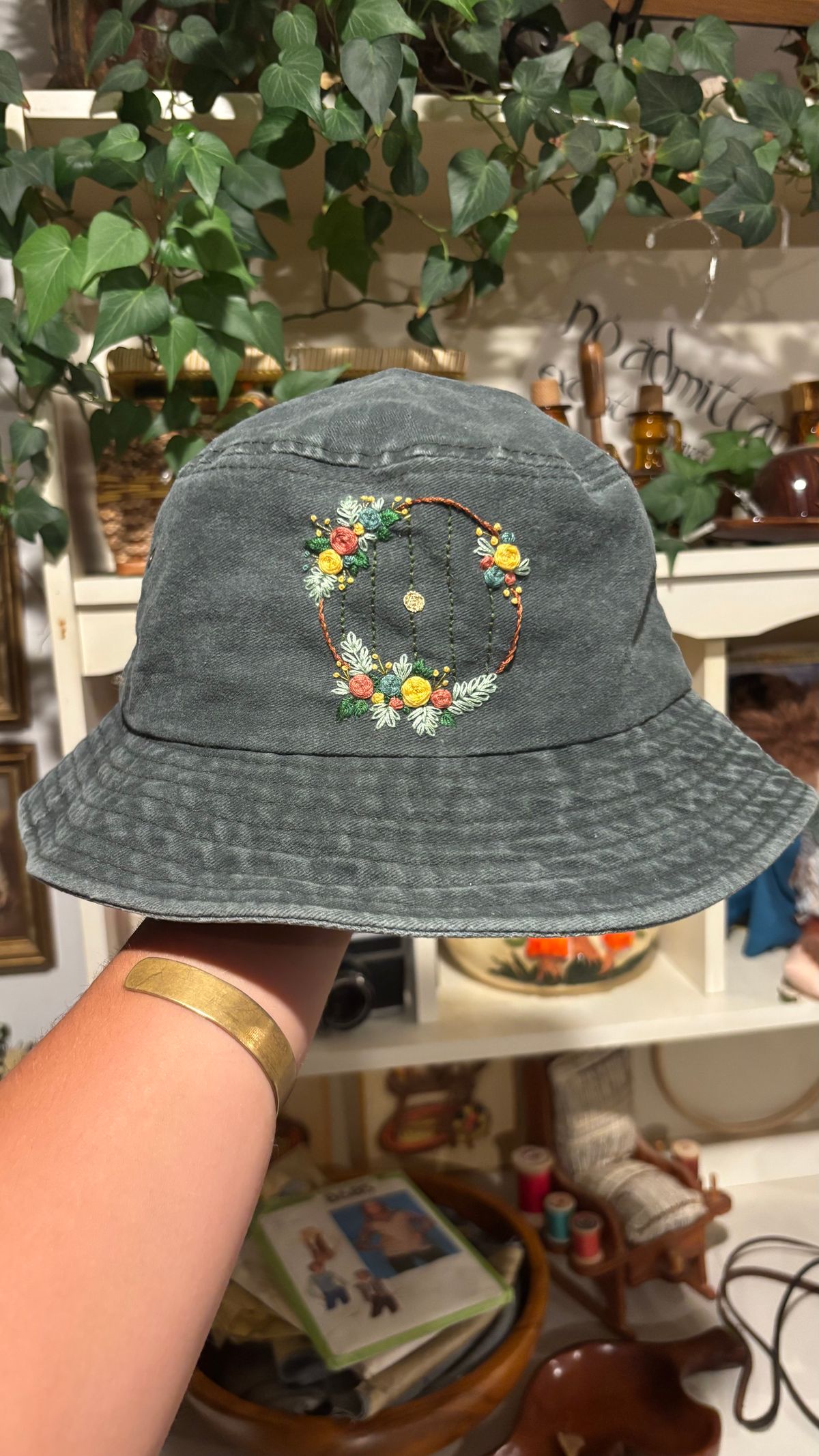 Custom Hobbit Door Embroidered Bucket Hat