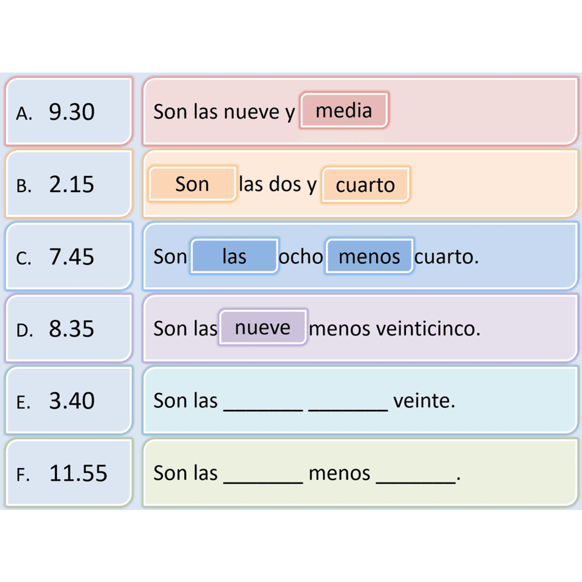 Claro 1 unit 6.3 - Mi horario escolar