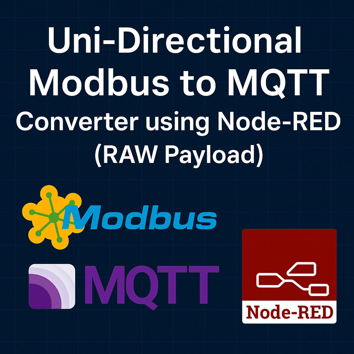 Uni-Directional Modbus to MQTT Converter using Node-RED (RAW Payload)