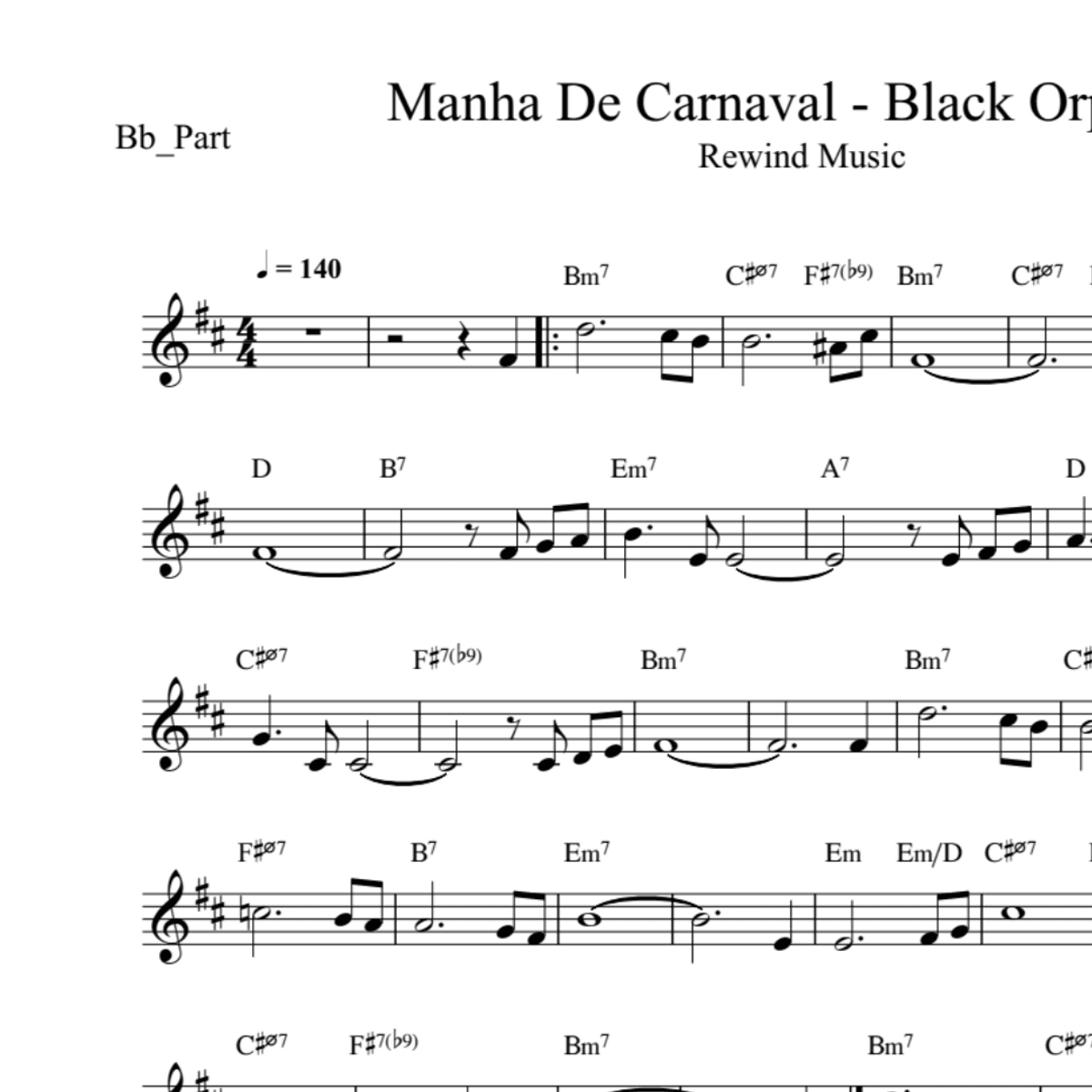 BT0024 Black Orpheus Backing Track and Sheet Music