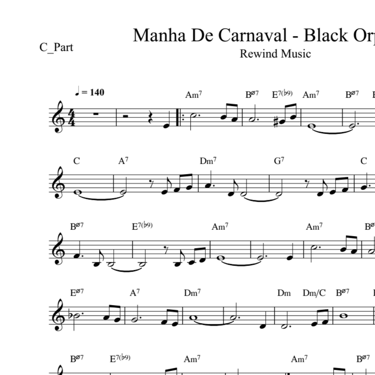 BT0024 Black Orpheus Backing Track and Sheet Music
