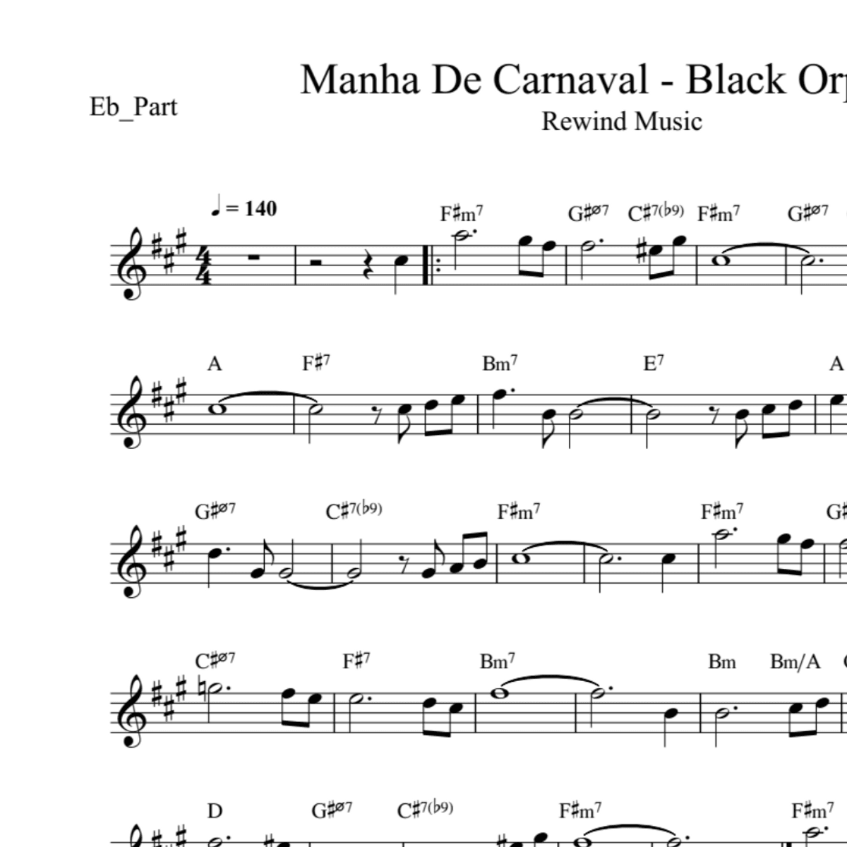 BT0024 Black Orpheus Backing Track and Sheet Music