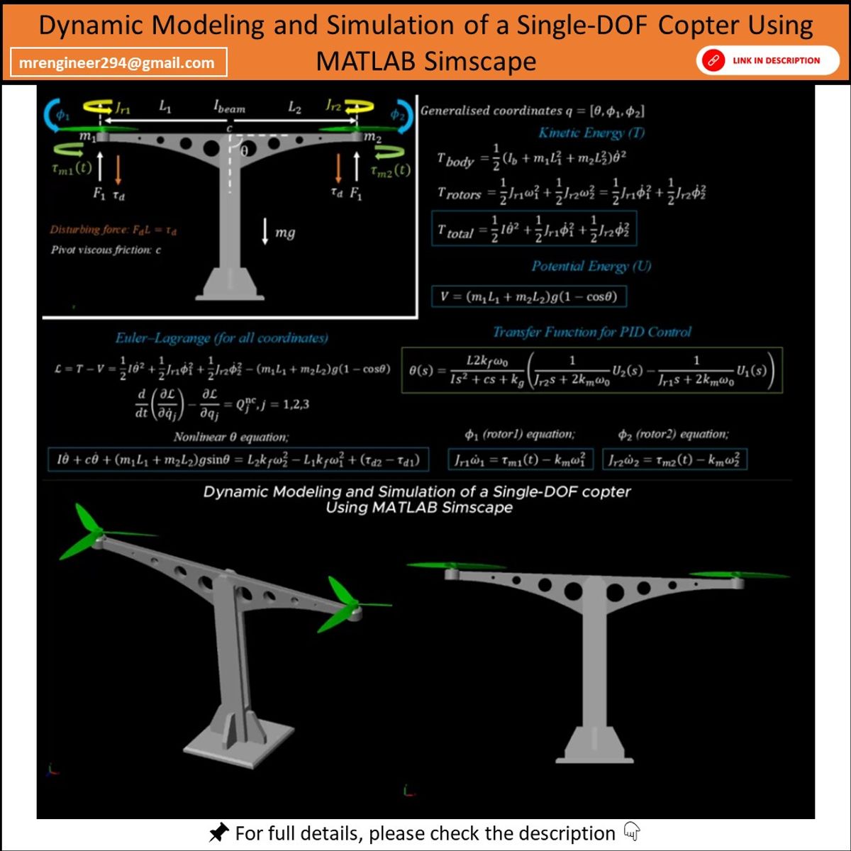 Dynamic Modeling and Simulation of a Single-DOF Copter Using MATLAB Simscape