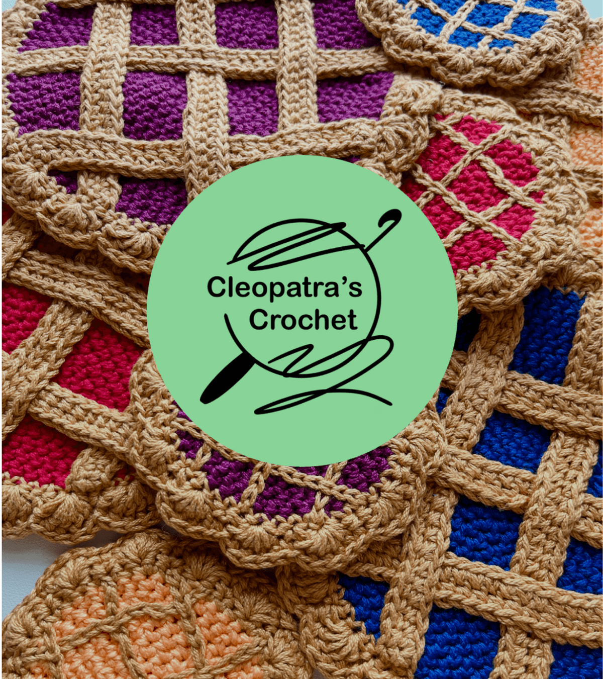 Lattice Pie Hot Pad & Coaster Crochet Patterns Bundle - PDF Download