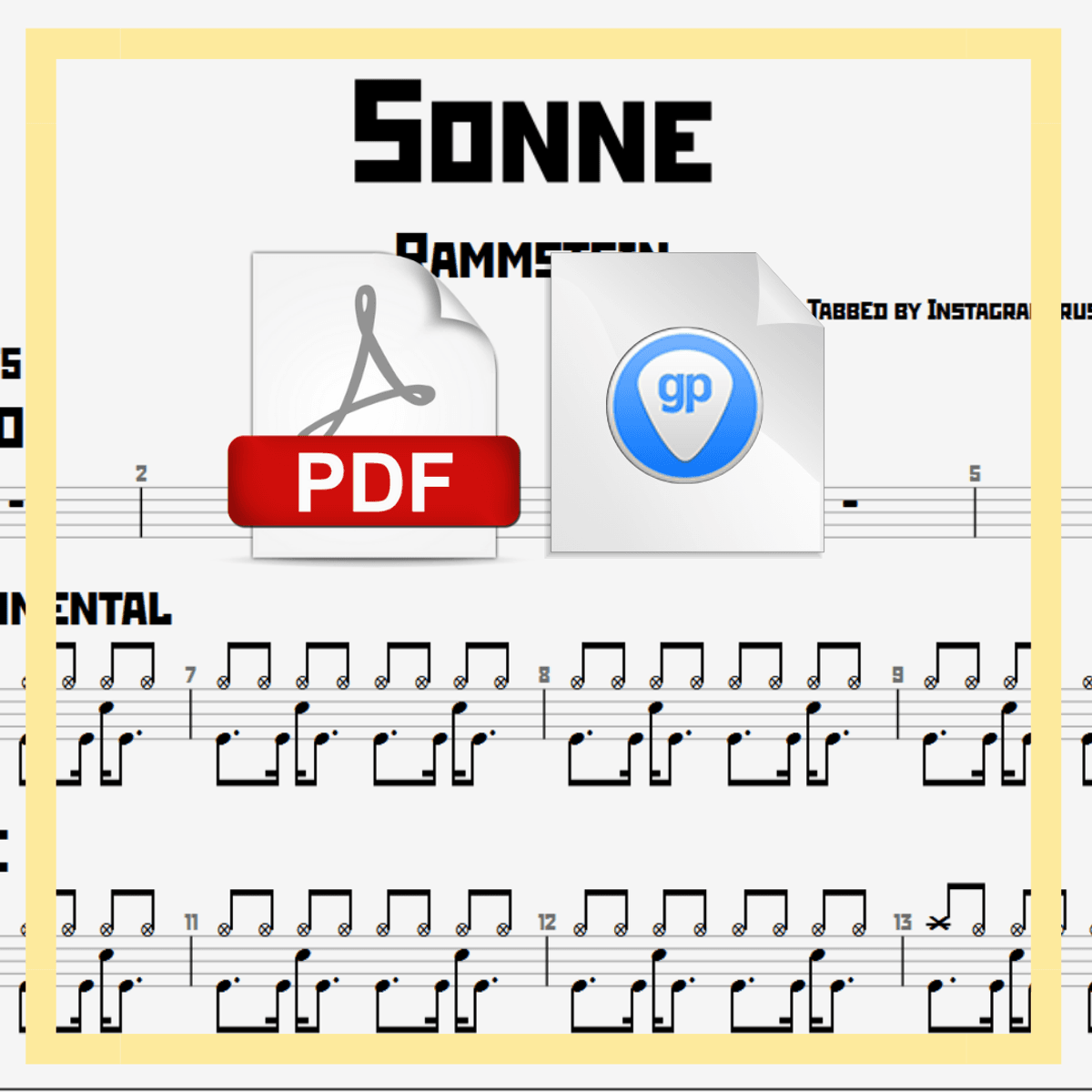 🎶DRUM SHEETS🎶 Rammstein - Sonne