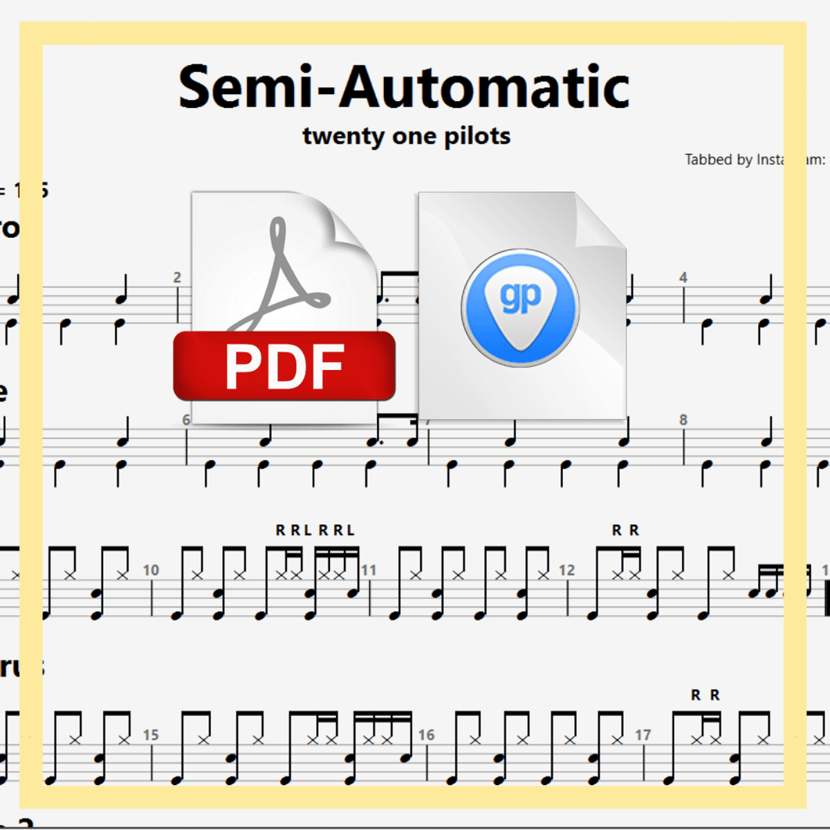 🎶DRUM SHEETS🎶 twenty one pilots Semi-Automatic