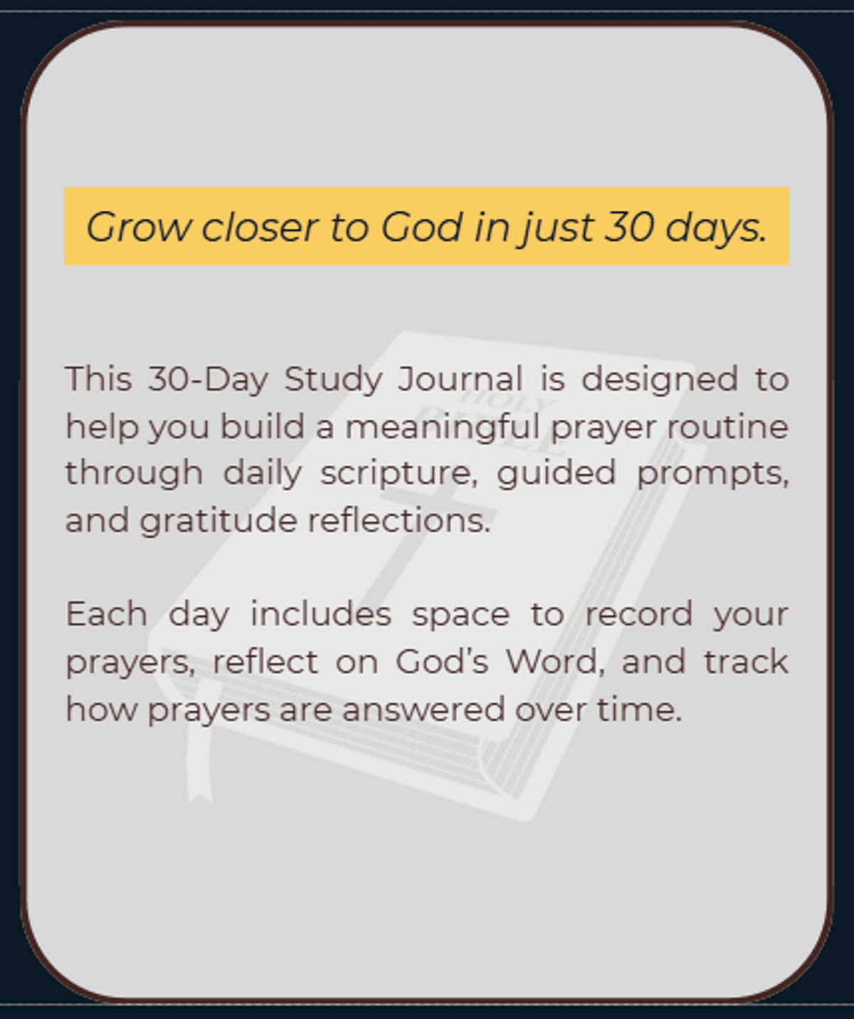 30-Day Bible Study Journal