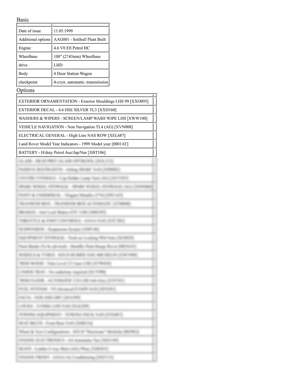 Build Sheet VIN SALPV1445XA424189