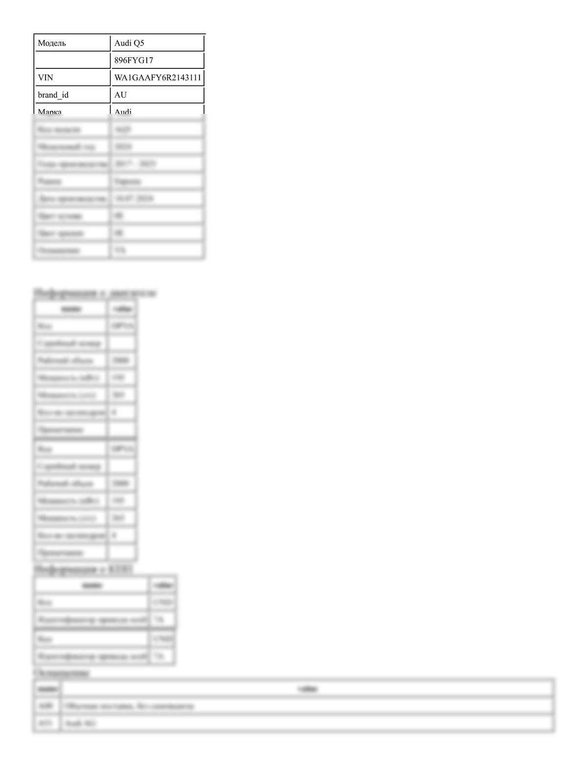 Build Sheet VIN WA1GAAFY6R2143111