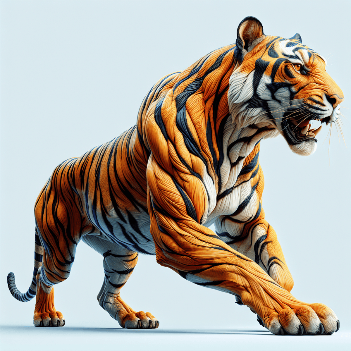 Tiger 3d image in angry mood