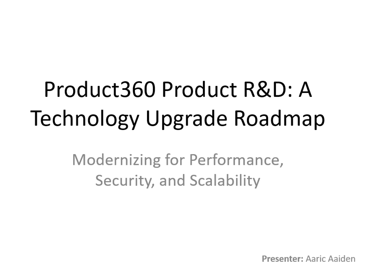 Technology Upgrade Roadmap Presentation