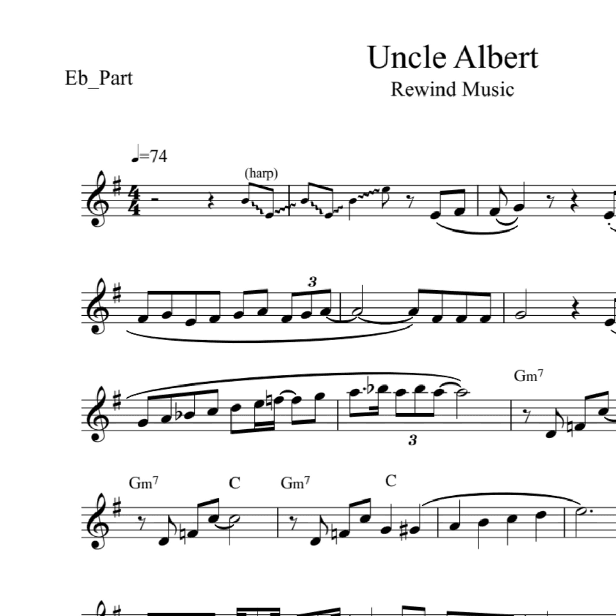 BT0409 Uncle Albert Backing Track and Sheet Music for Alto Sax