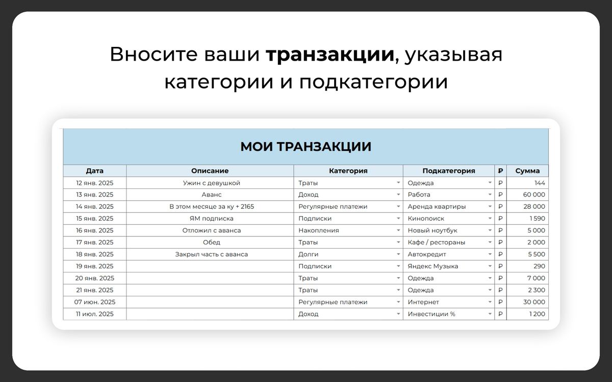 Планер финансов