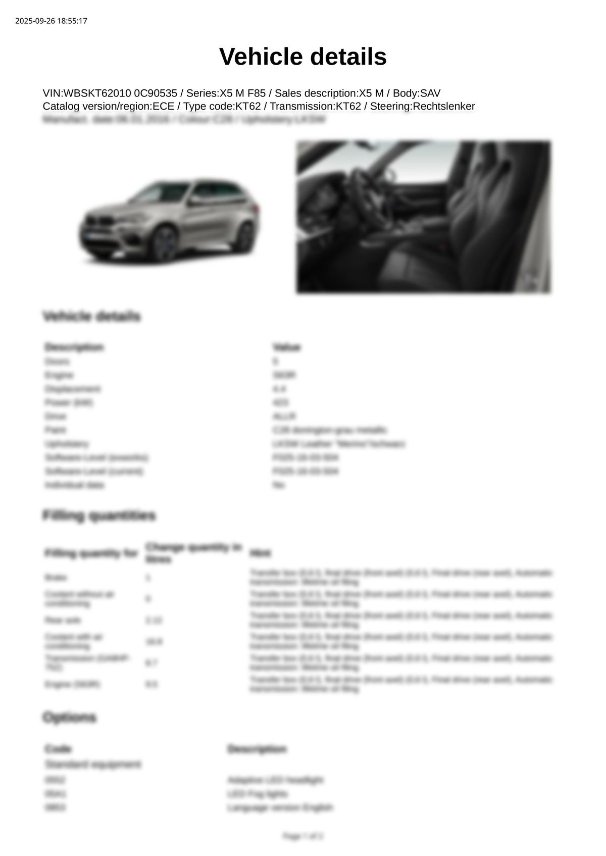 Build Sheet VIN WBSKT620100C90535