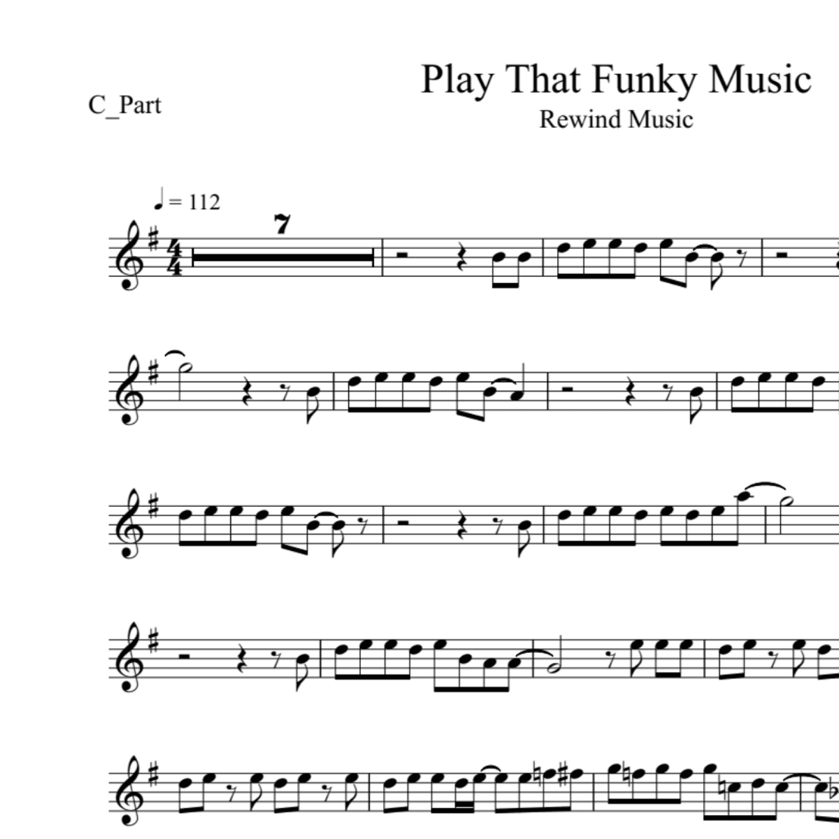 BT0109 Play That Funky Music Backing Track and Sheet Music
