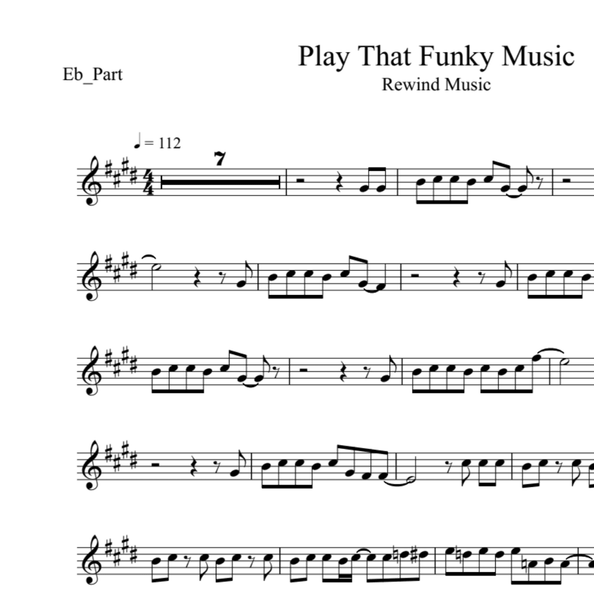 BT0109 Play That Funky Music Backing Track and Sheet Music
