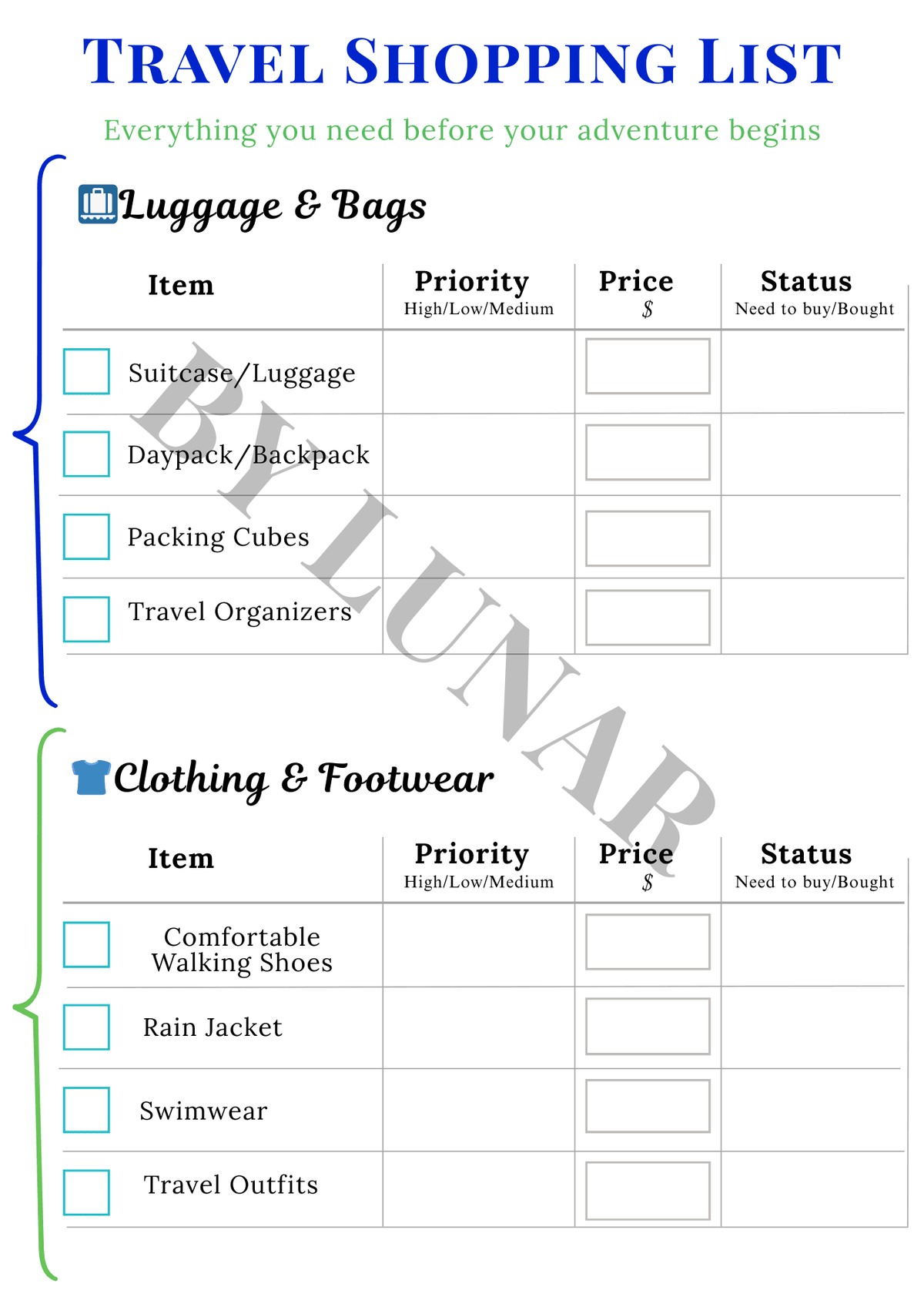 The Ultimate Family Travel Planner.(Printable PDF only)