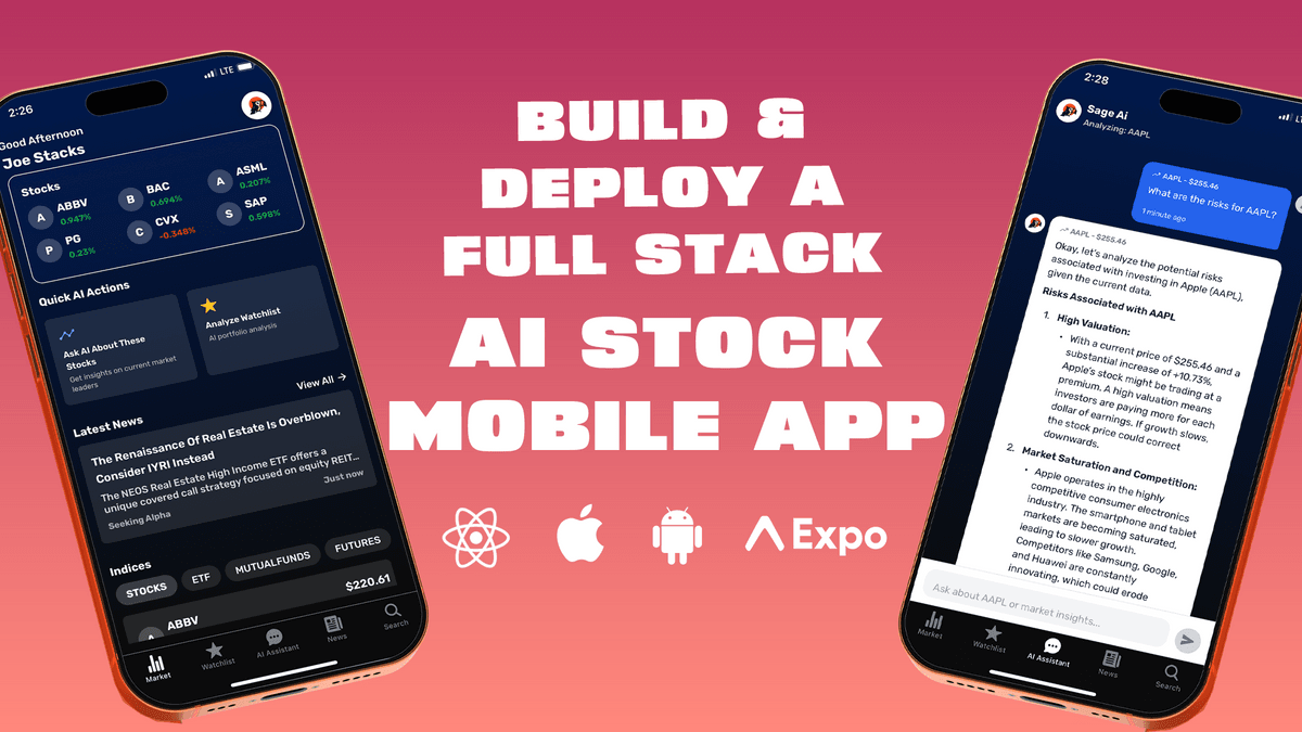 Full Stack AI Stock Mobile App in React Native & Expo : Source Code ...