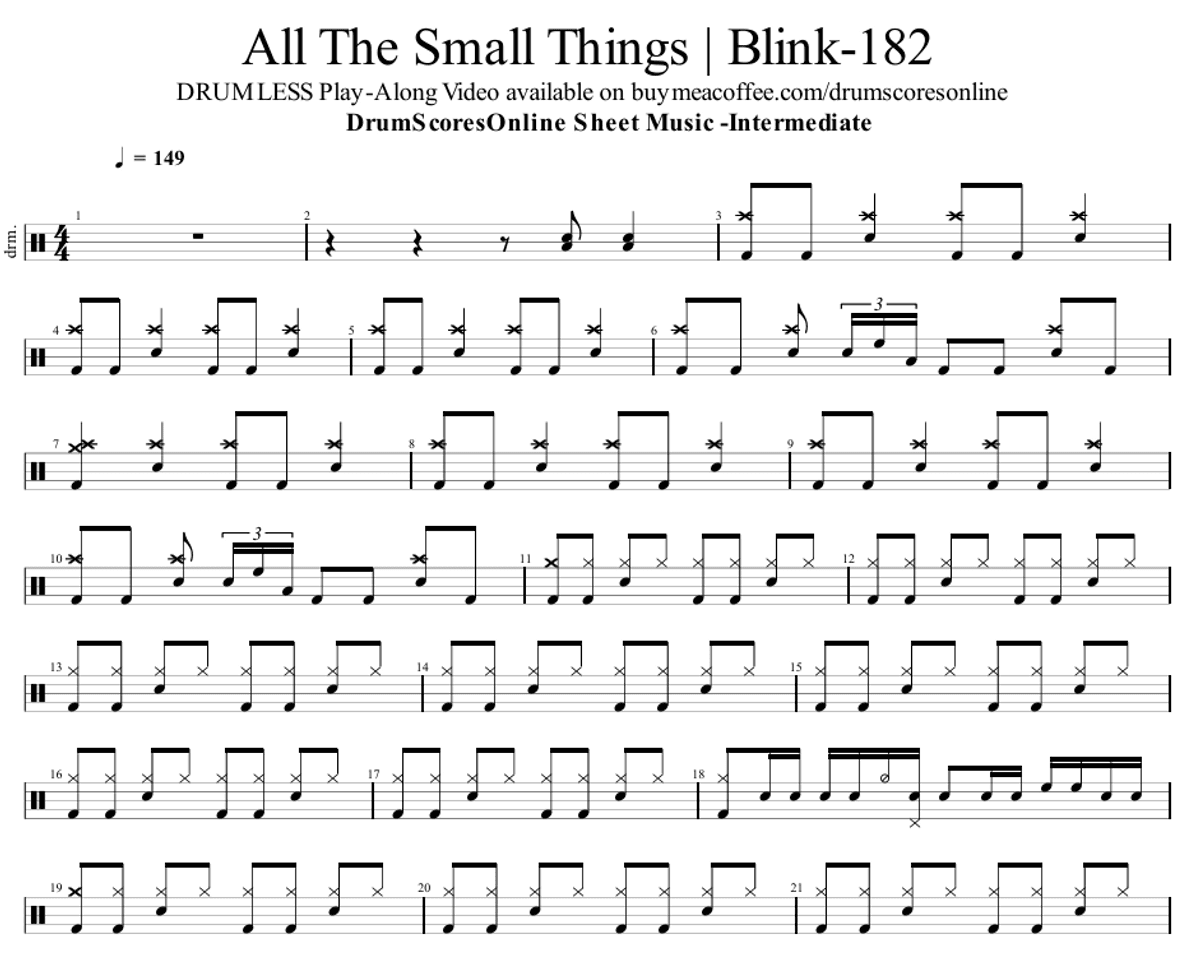 All The Small Things - Blink 182 | Sheet Music PDF and GP Files