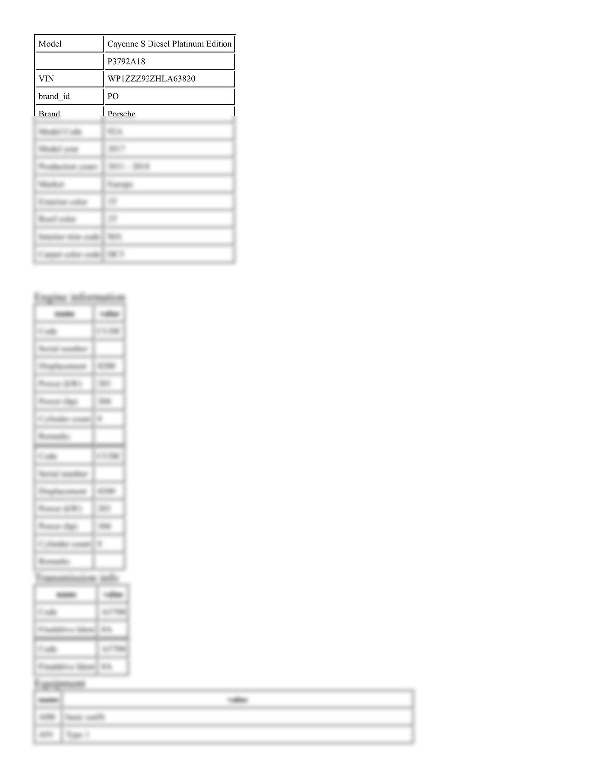 Build Sheet VIN WP1ZZZ92ZHLA63820