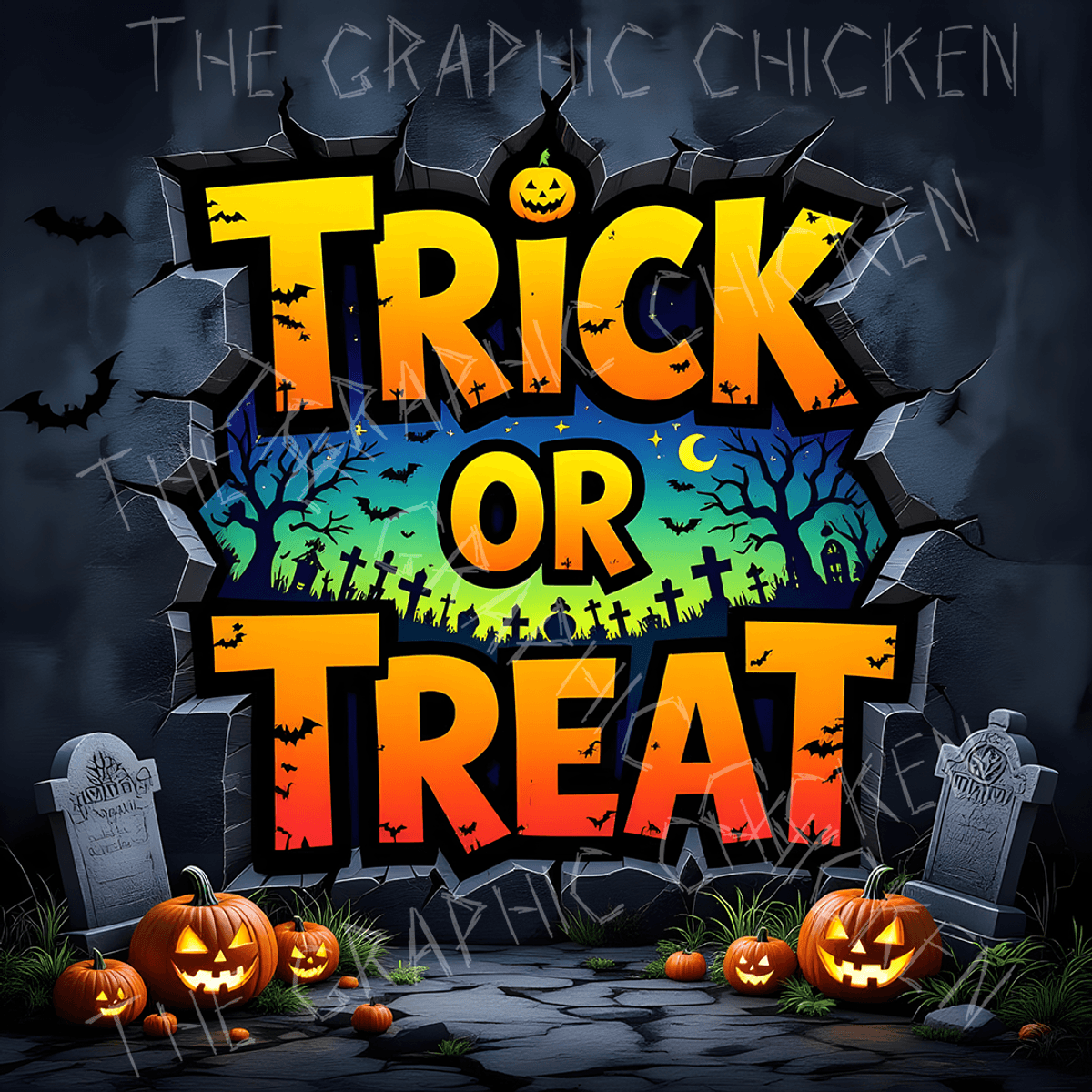 Halloween - Trick or Treat - Ai Digital Art - wH5zhg