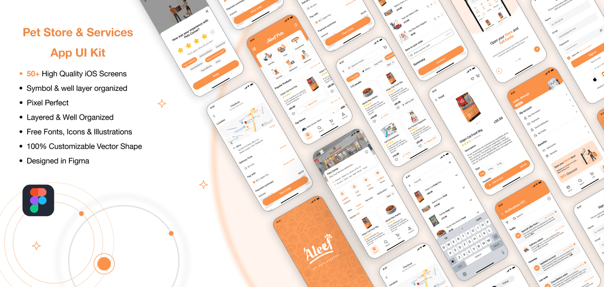 Aleef - Pet Store App UI Kit - Figma File