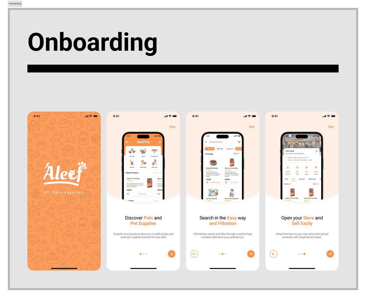 Aleef - Pet Store App UI Kit - Figma File