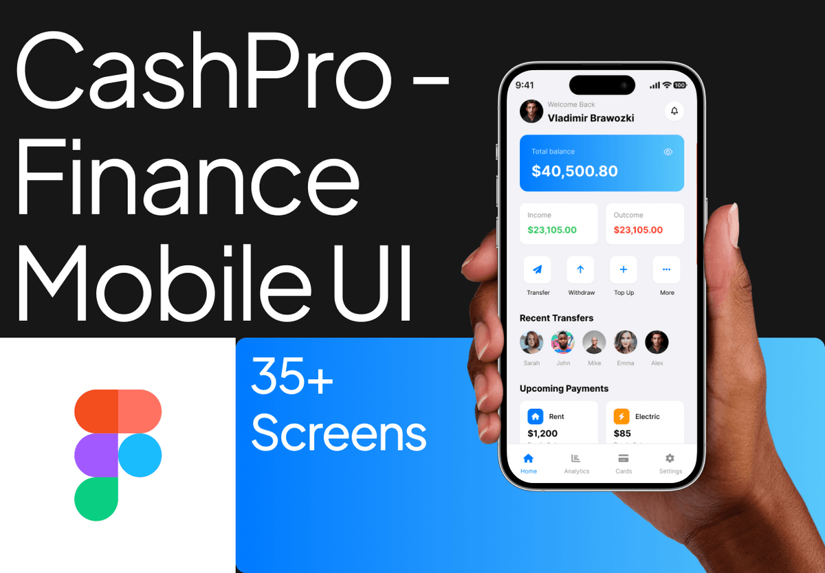 CashPro - Finance Mobile UI KIT - Buymeacoffee