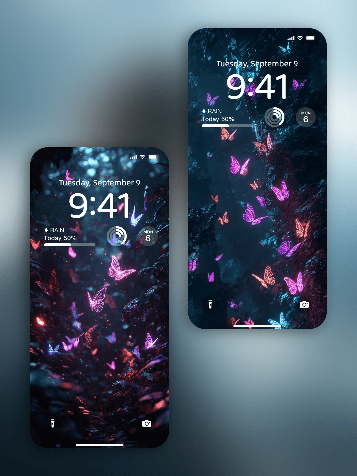 Neon Butterfly Forest &ndash; Pack de Wallpapers y Videos