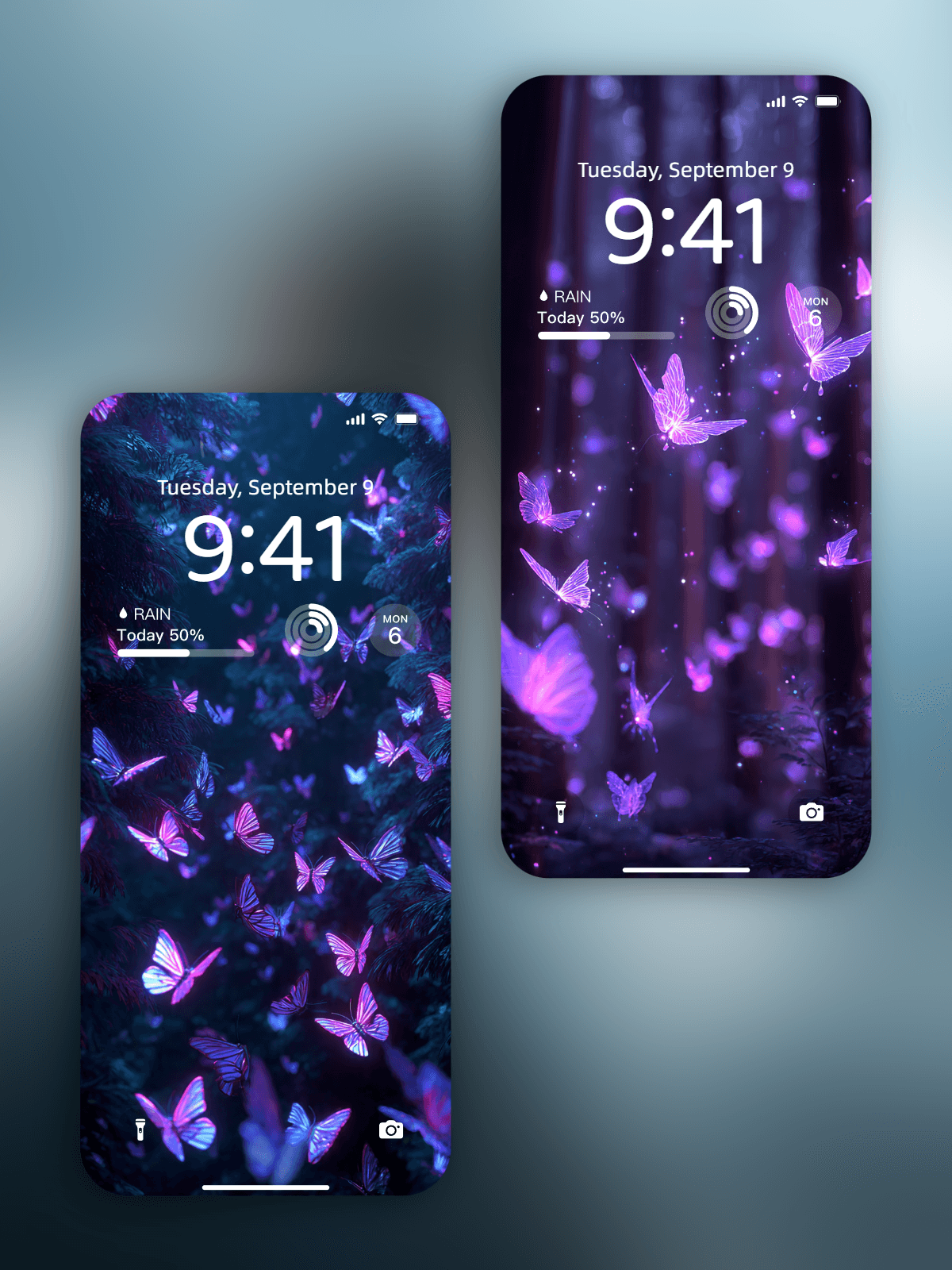 Neon Butterfly Forest &ndash; Pack de Wallpapers y Videos
