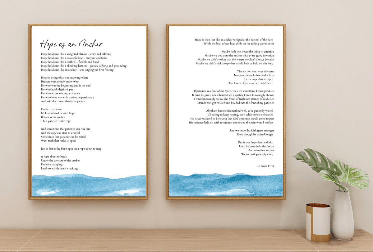 Hope as an Anchor (Poetry Print)