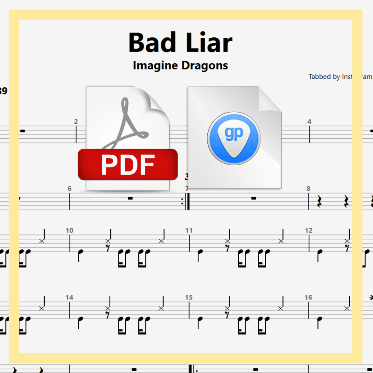 🎶DRUM SHEETS🎶Imagine Dragons - Bad Liar
