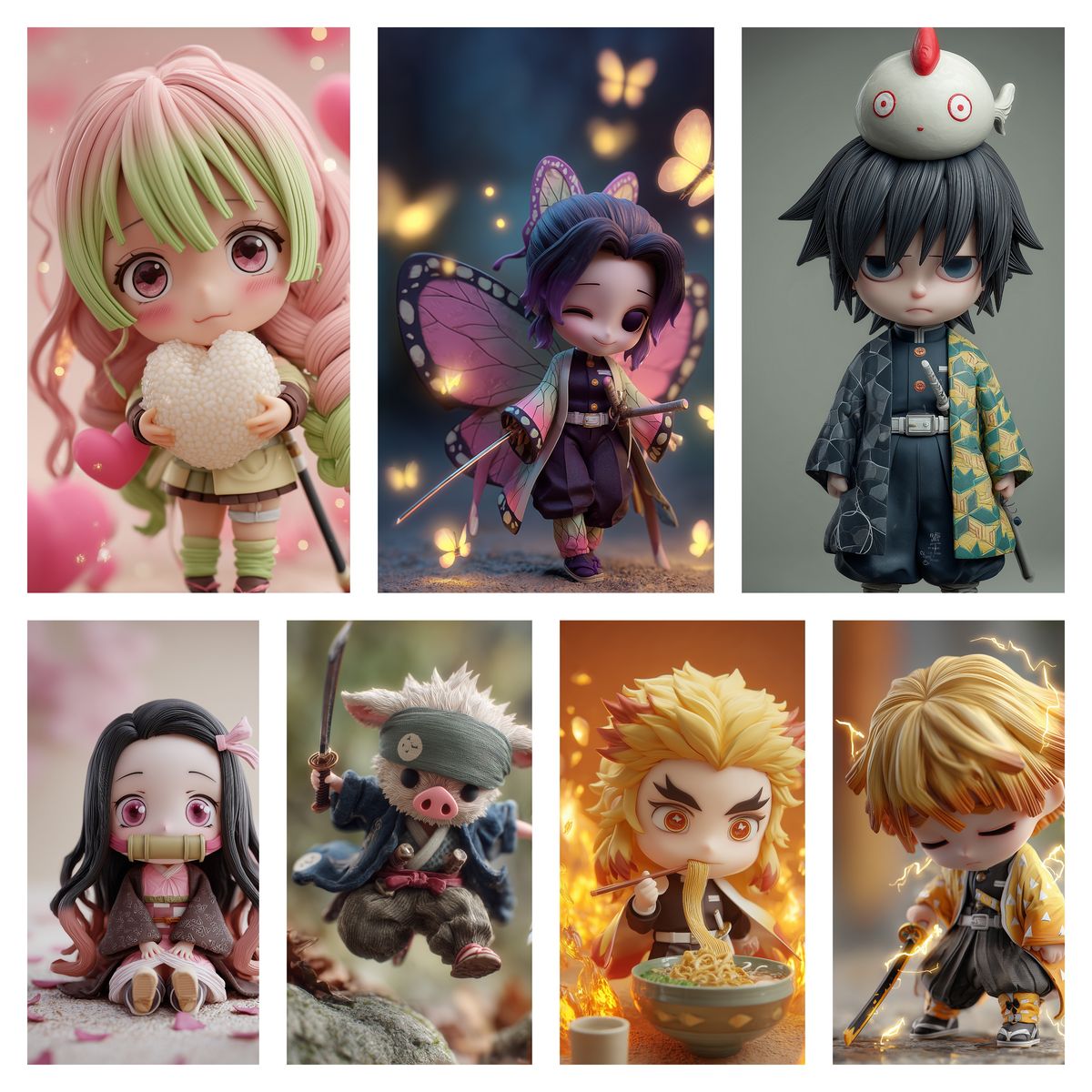 Demon Slayer anime chibi art