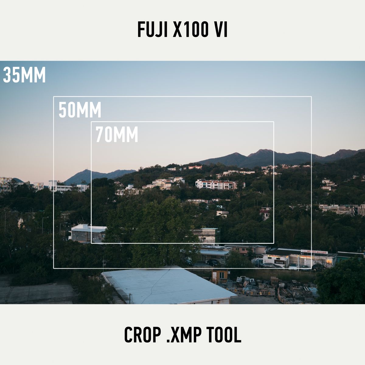 Fuji X100VI - Crop .xmp tool
