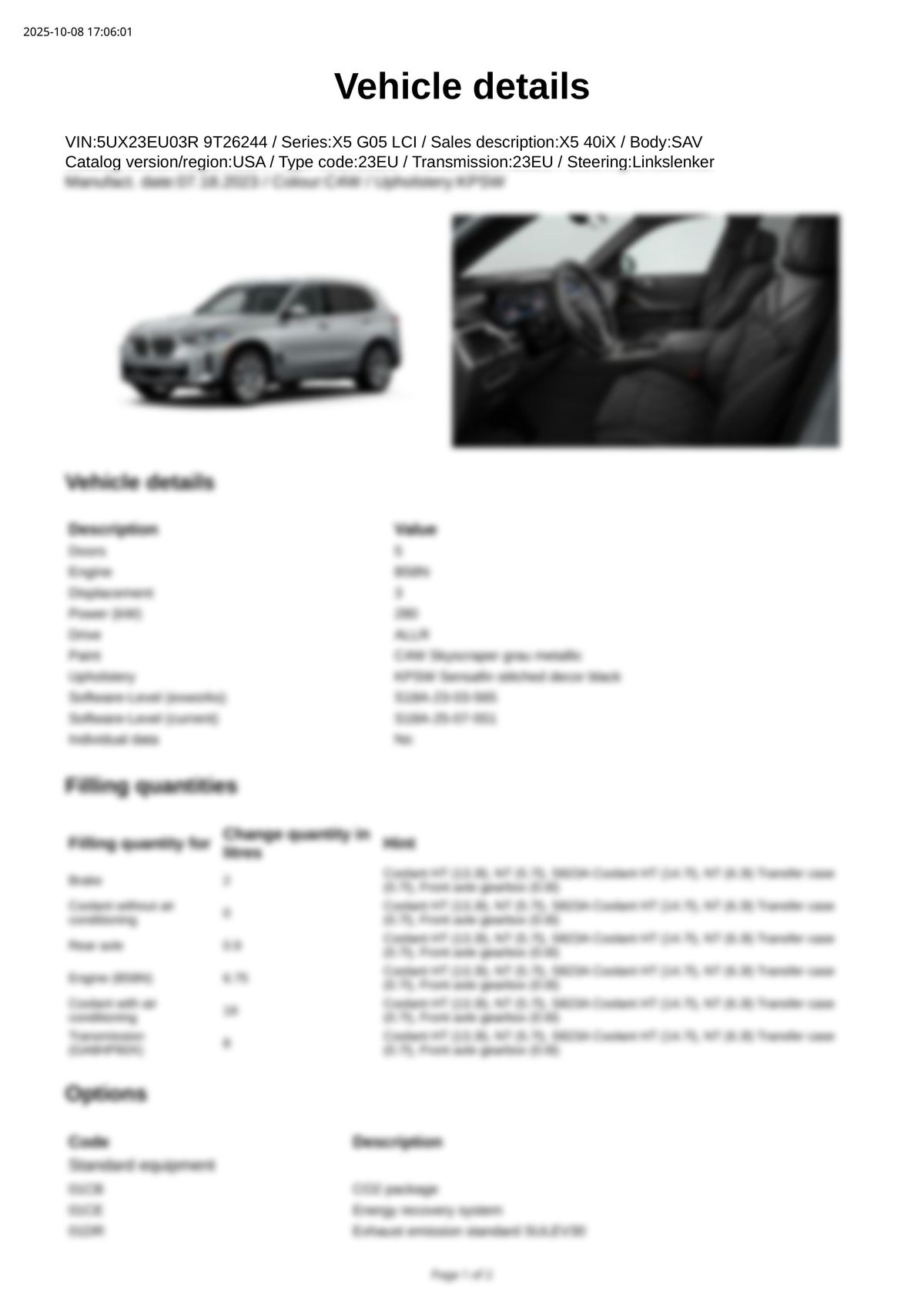 Build Sheet VIN 5UX23EU03R9T26244