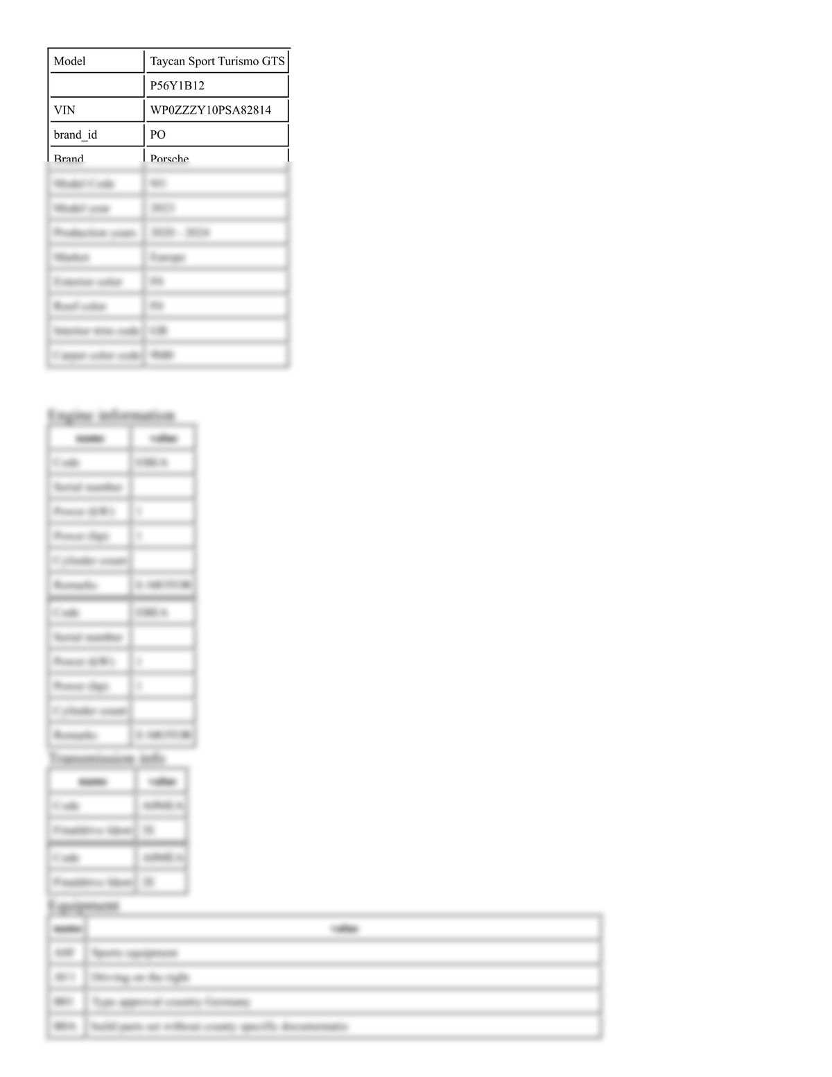 Build Sheet VIN WP0ZZZY10PSA82814