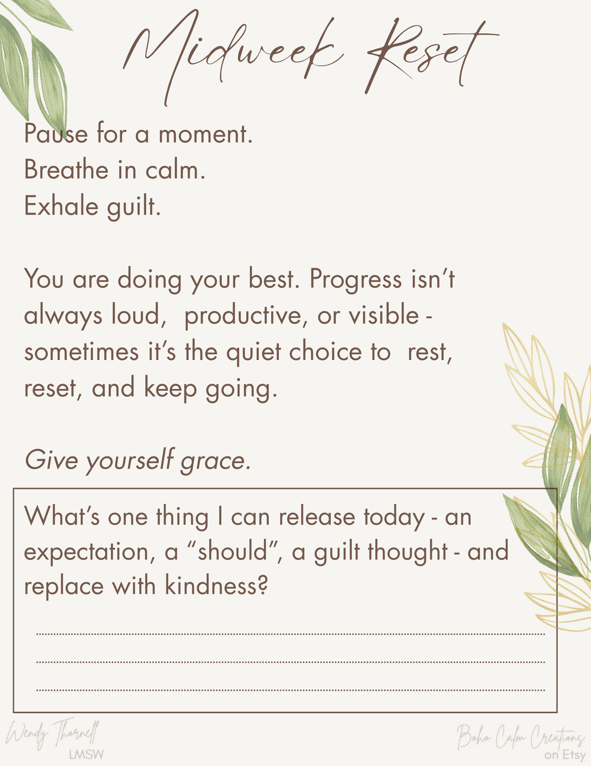 FREEBIE: Midweek Reset