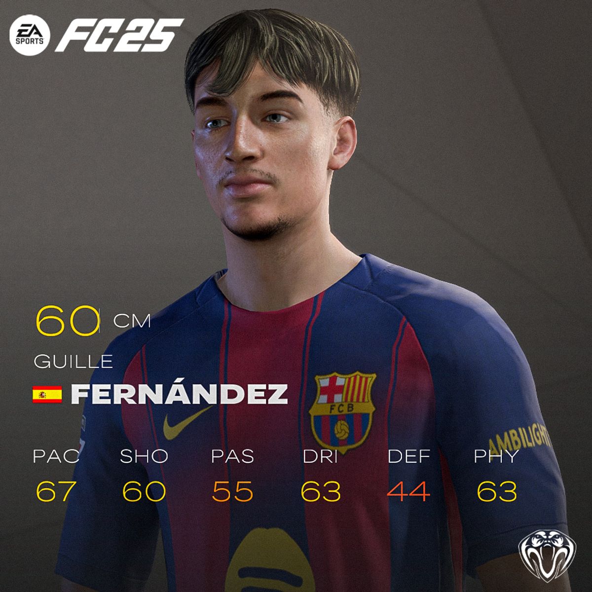 Guille Fern&aacute;ndez Face For FC25