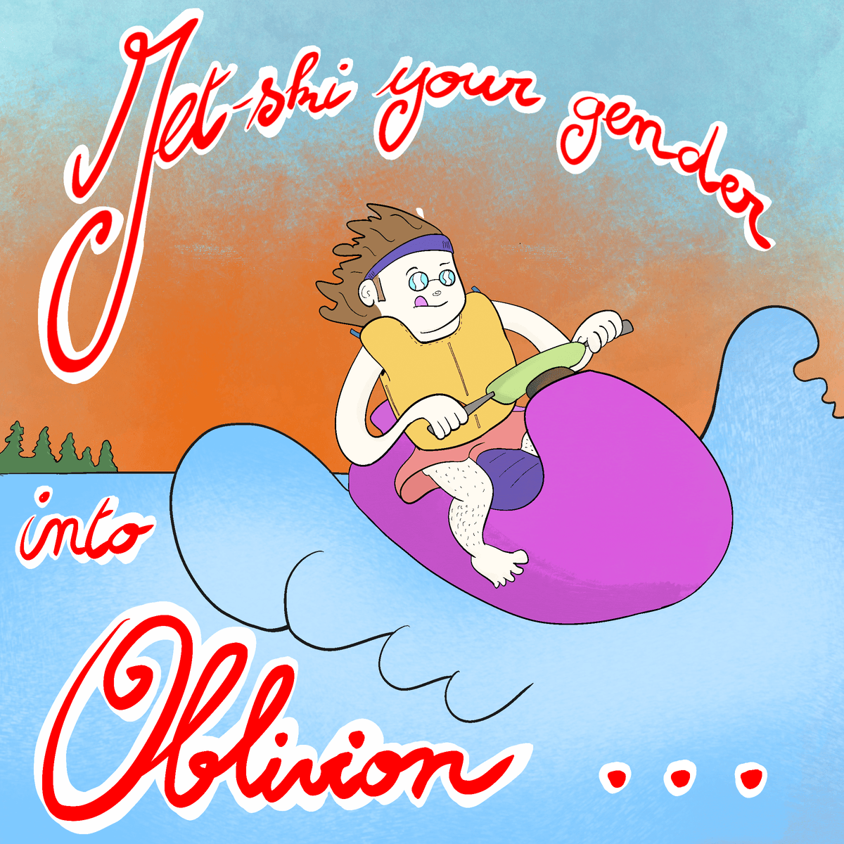 Drawing - Jet ski original