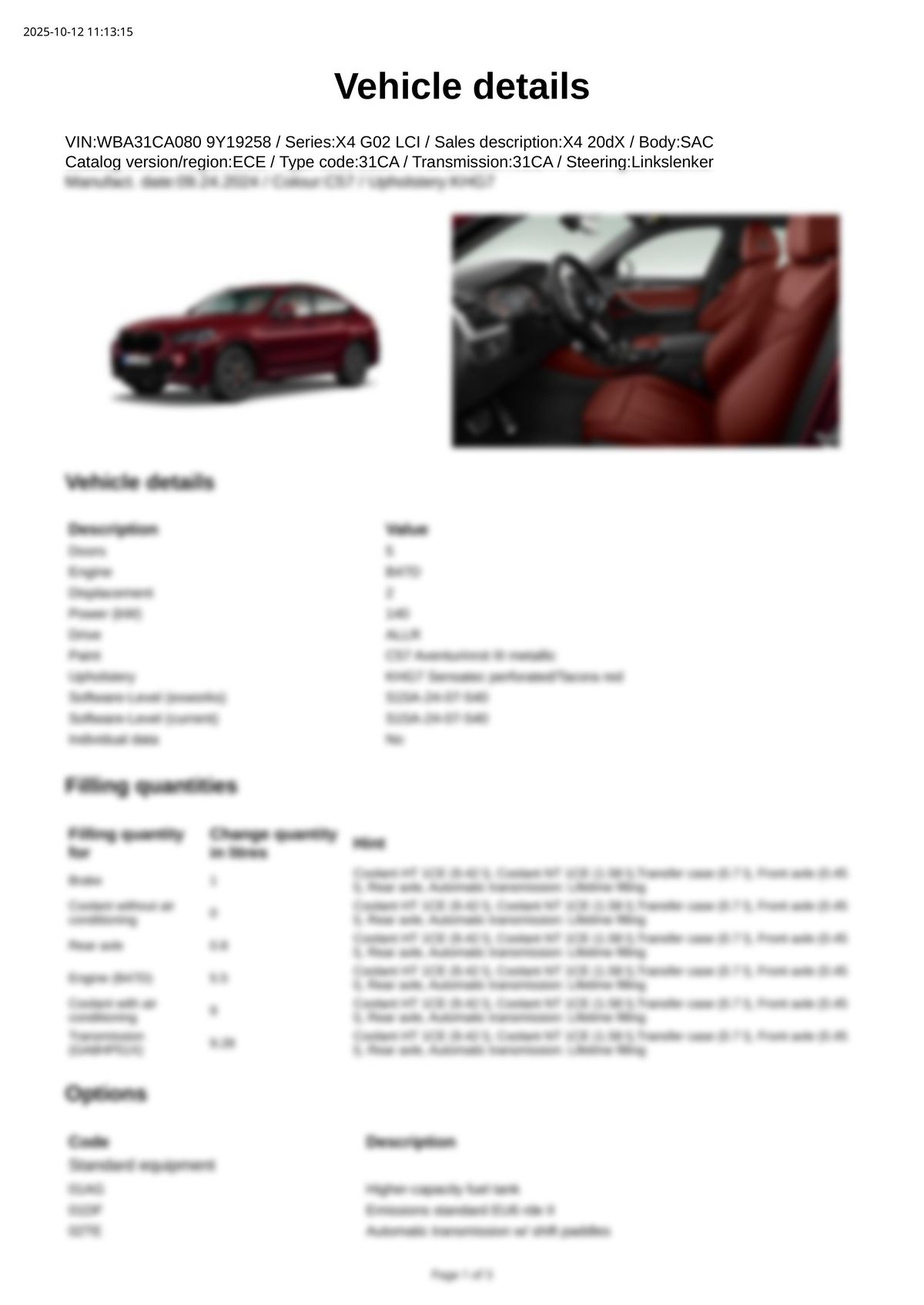 Build Sheet VIN WBA31CA0809Y19258