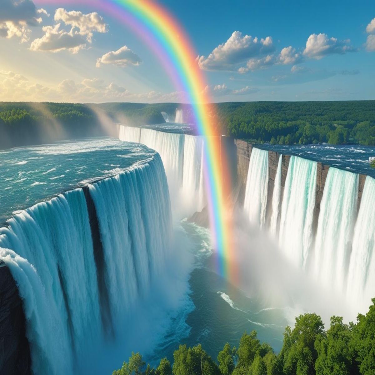 Rainbow Over Niagara Falls Digital Art