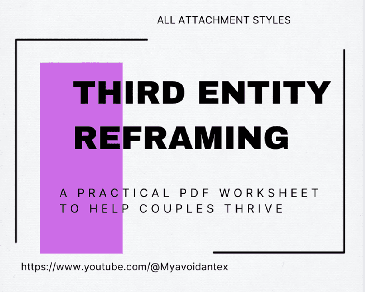 Third Entity Reframing to Help Relationships Thrive Worksheet PDF