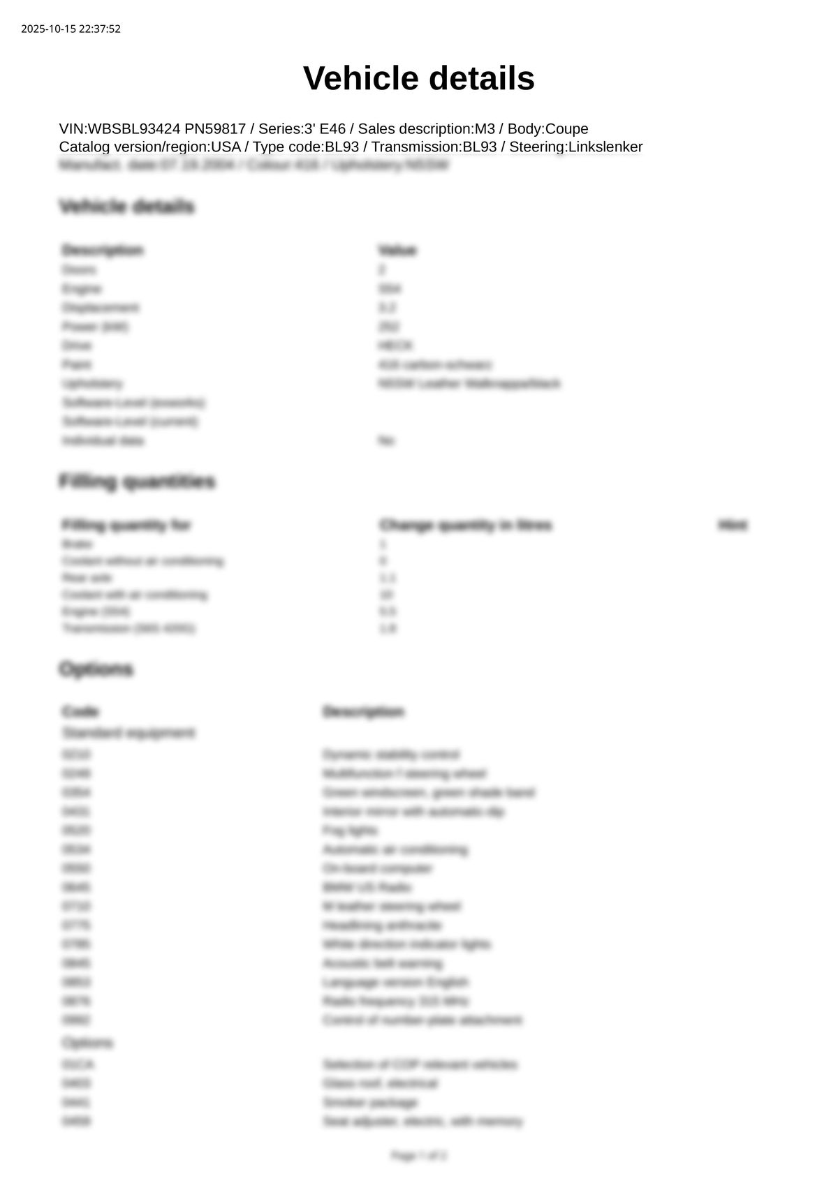 Build Sheet VIN WBSBL93424PN59817