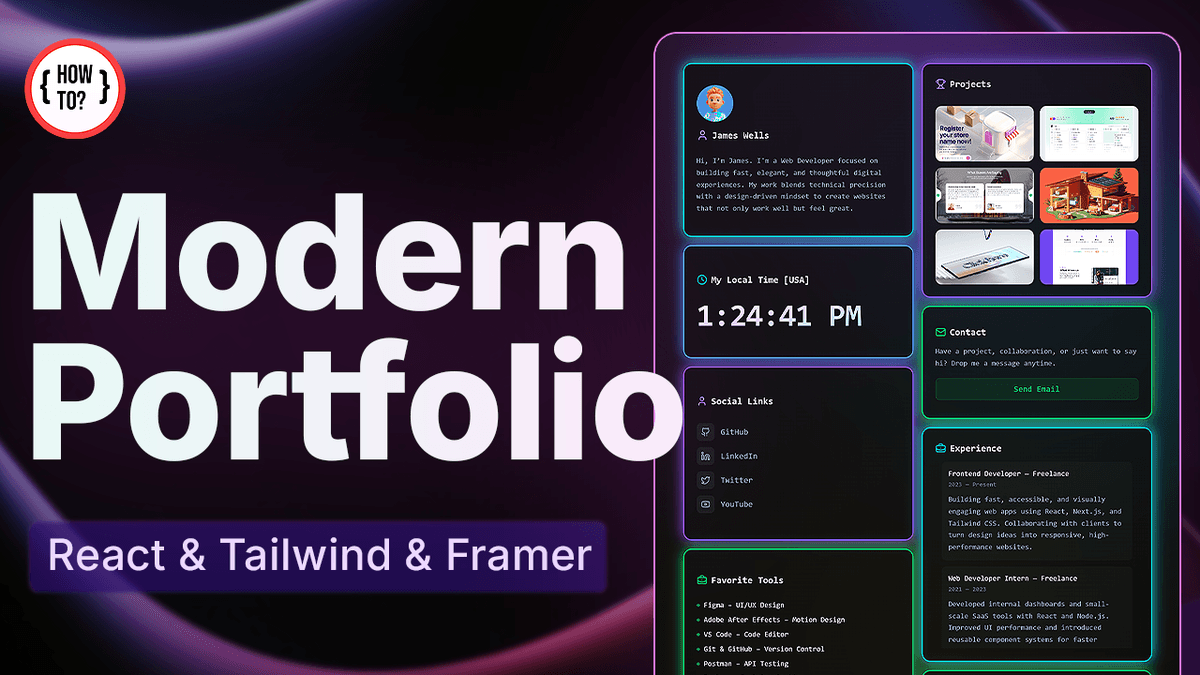 Modern Developer Portfolio with React, Tailwind & Framer Motion | Source Code