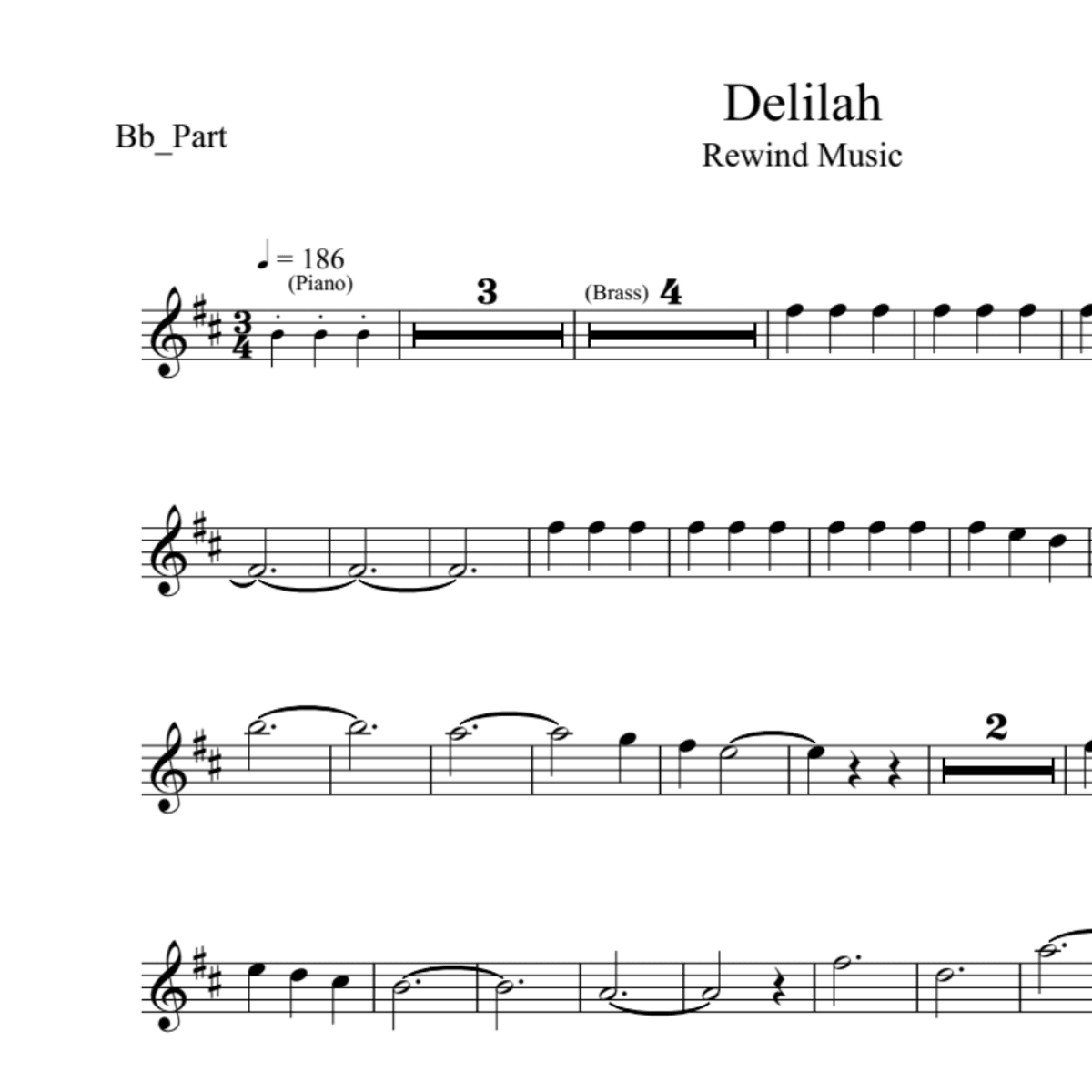 BT0046 Delilah Backing Track and Sheet Music