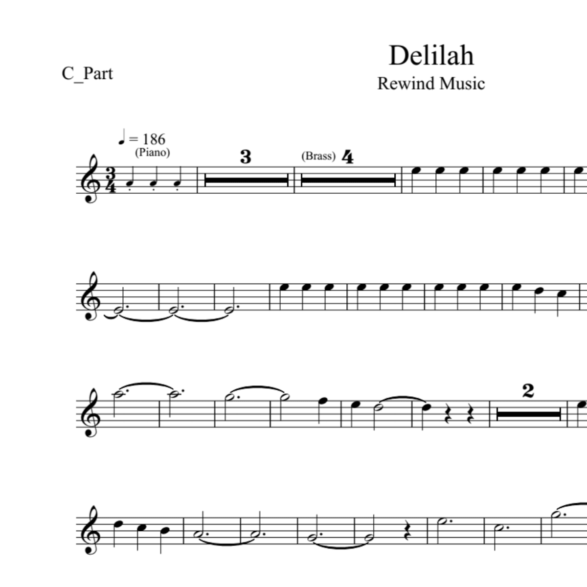 BT0046 Delilah Backing Track and Sheet Music