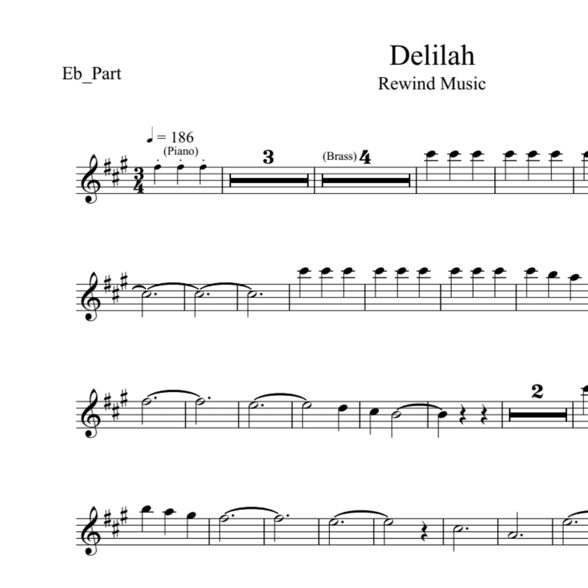 BT0046 Delilah Backing Track and Sheet Music