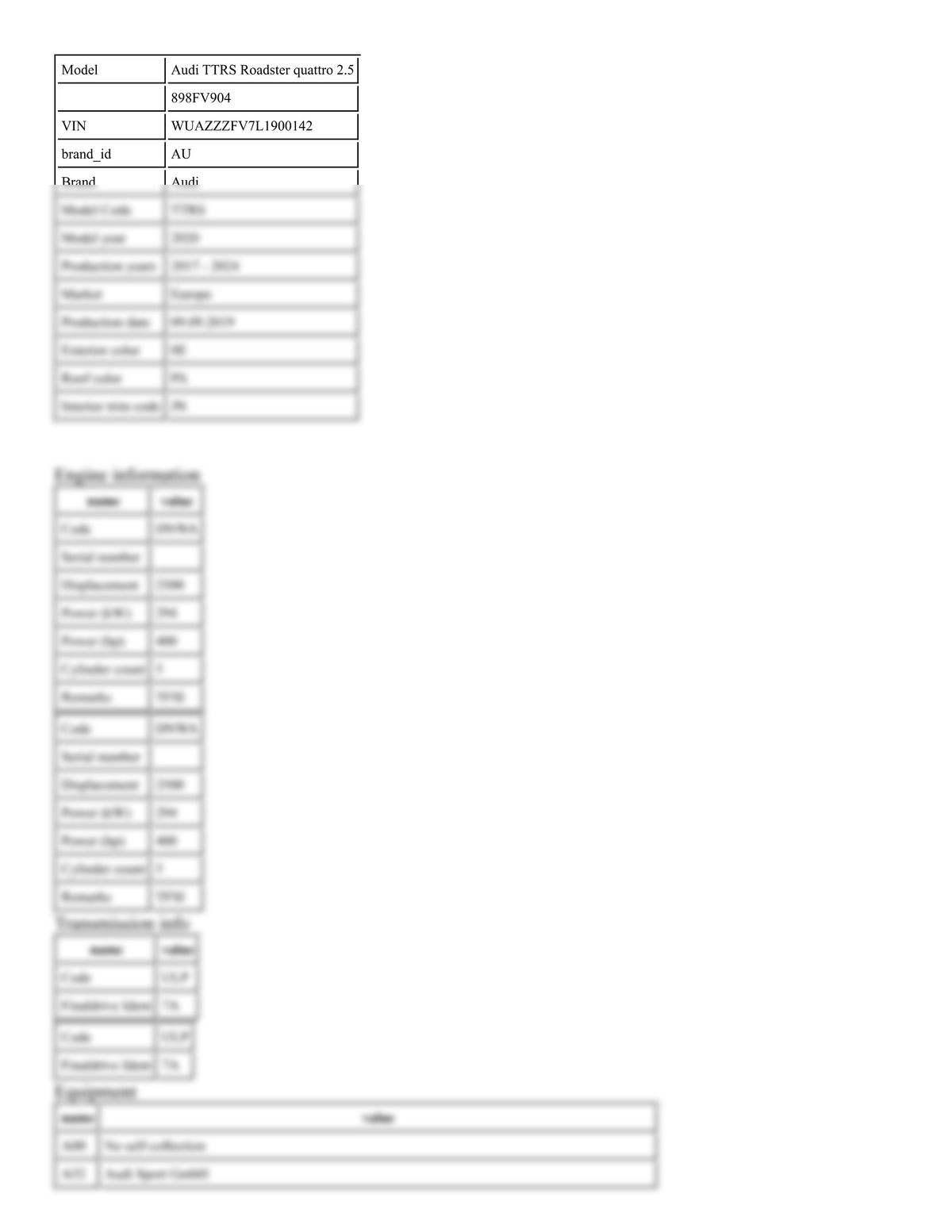 Build Sheet VIN WUAZZZFV7L1900142