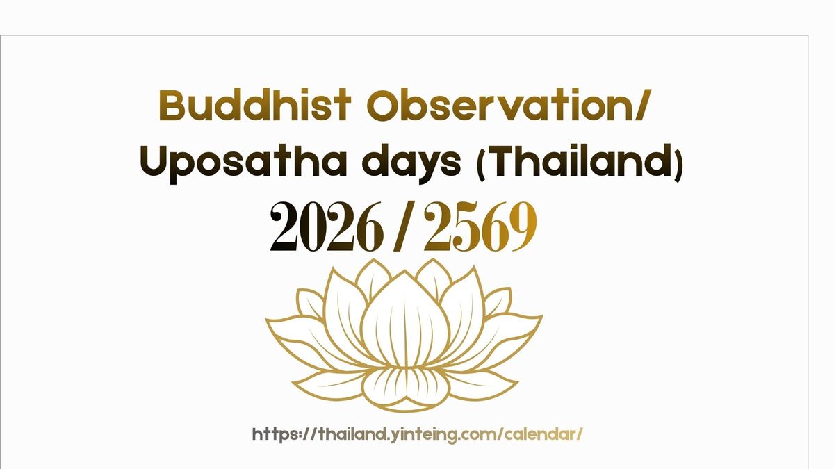 Buddhist Observation Day Calendar 2026 with Uposatha Days