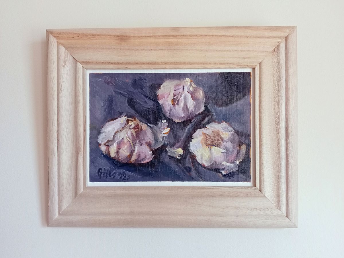 Three heads of Garlic- Oil painting